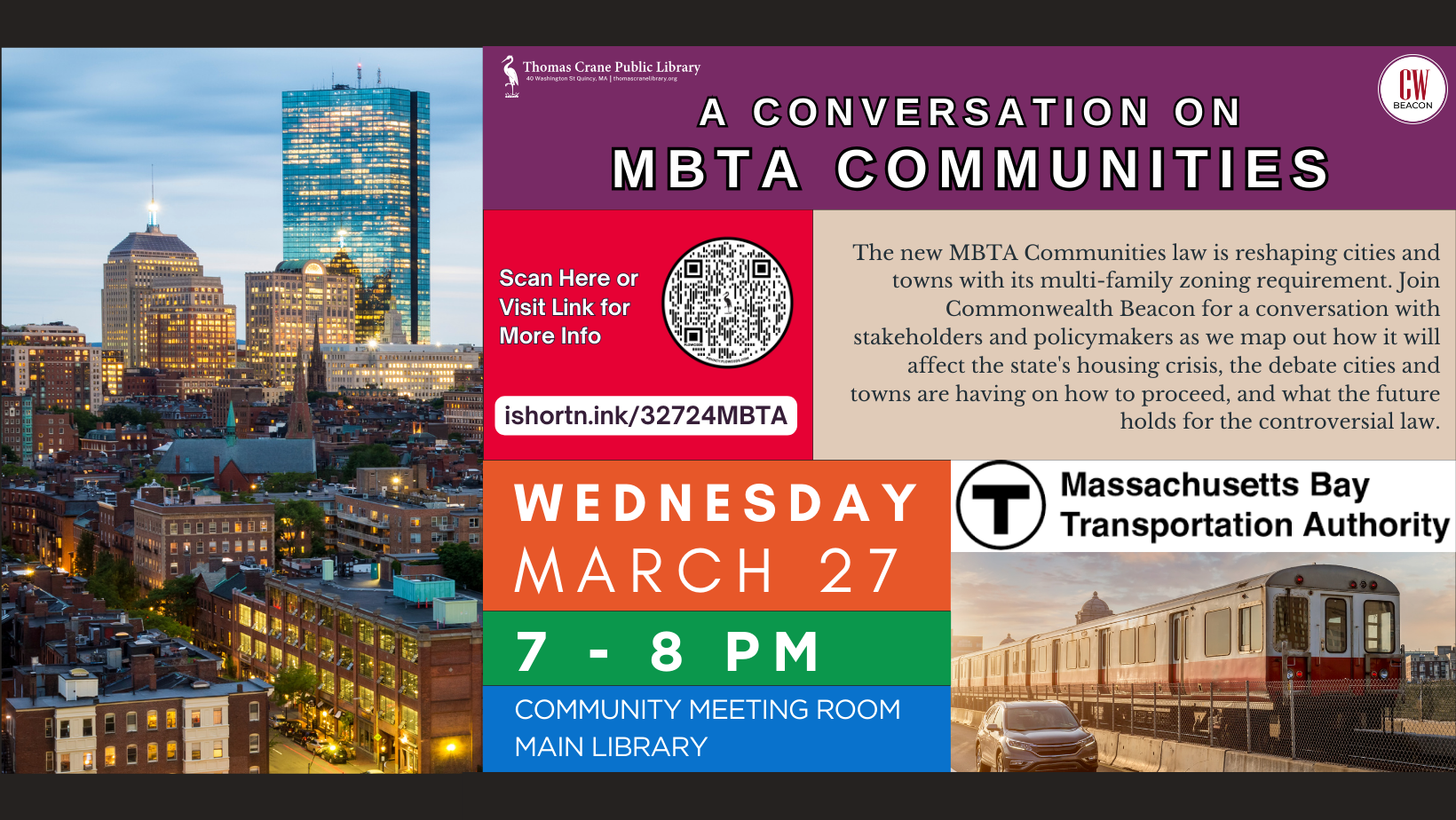 A Conversation on MBTA Communities – Thomas Crane Public Library