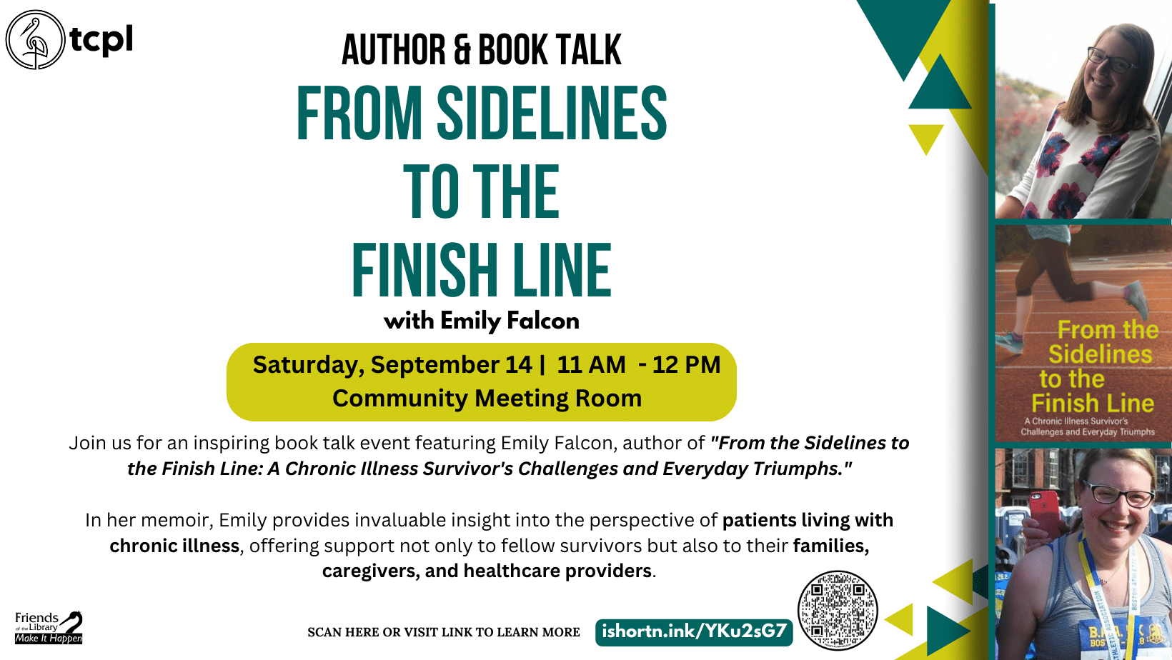 “From the Sidelines to the Finish Line” with Author Emily Falcon