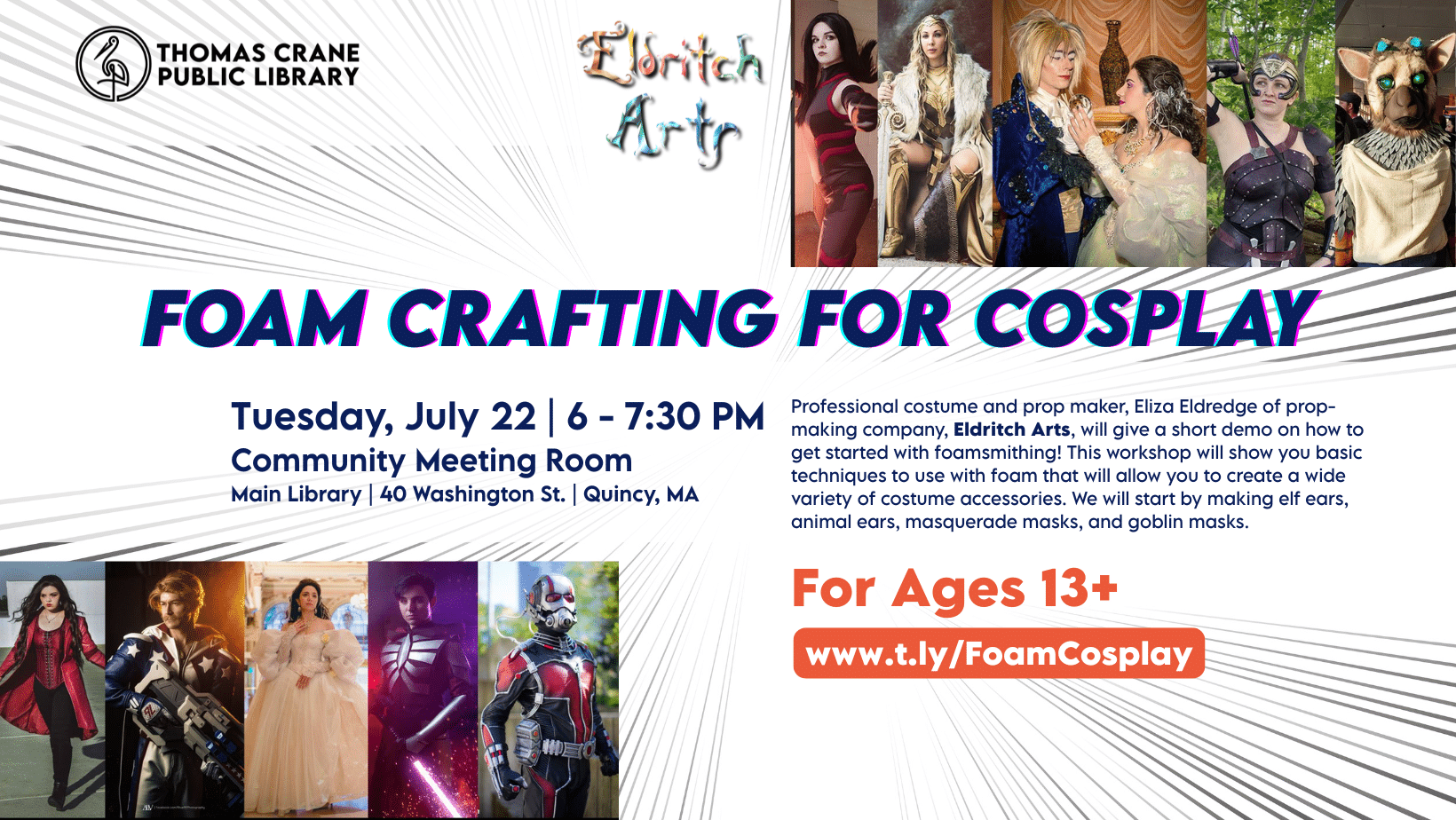 Cosplay Foam Crafting Workshop! (Ages 13+)