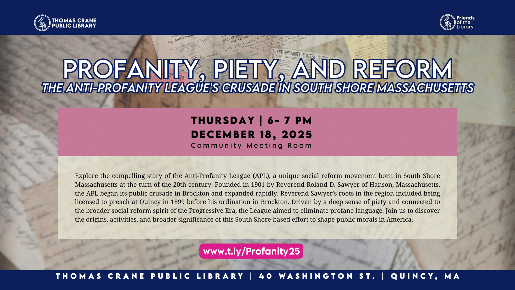 Profanity, Piety, and Reform: The Anti-Profanity League’s Crusade in South Shore Massachusetts